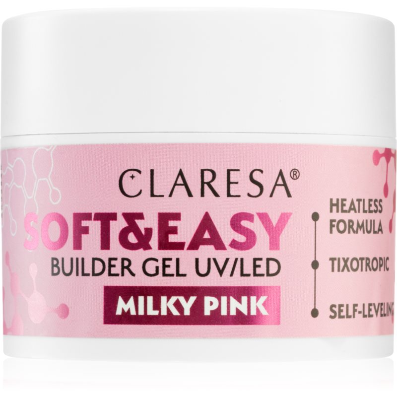 Claresa SoftEasy Builder Gel podkladový gél na nechty odtieň Milky Pink 45 g