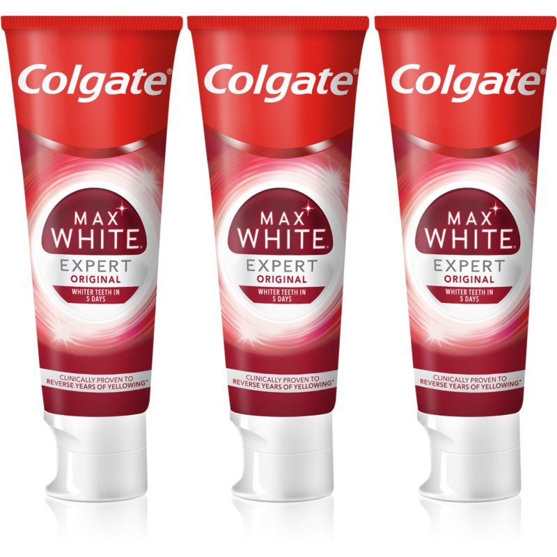 Colgate Max White Expert Original bieliaca zubná pasta 3x75 ml