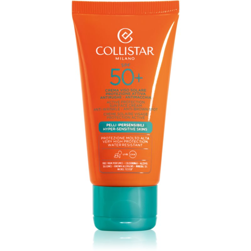 Collistar Special Perfect Tan Active Protection Sun Face Cream protivráskový krém na opaľovanie SPF 50 50 ml