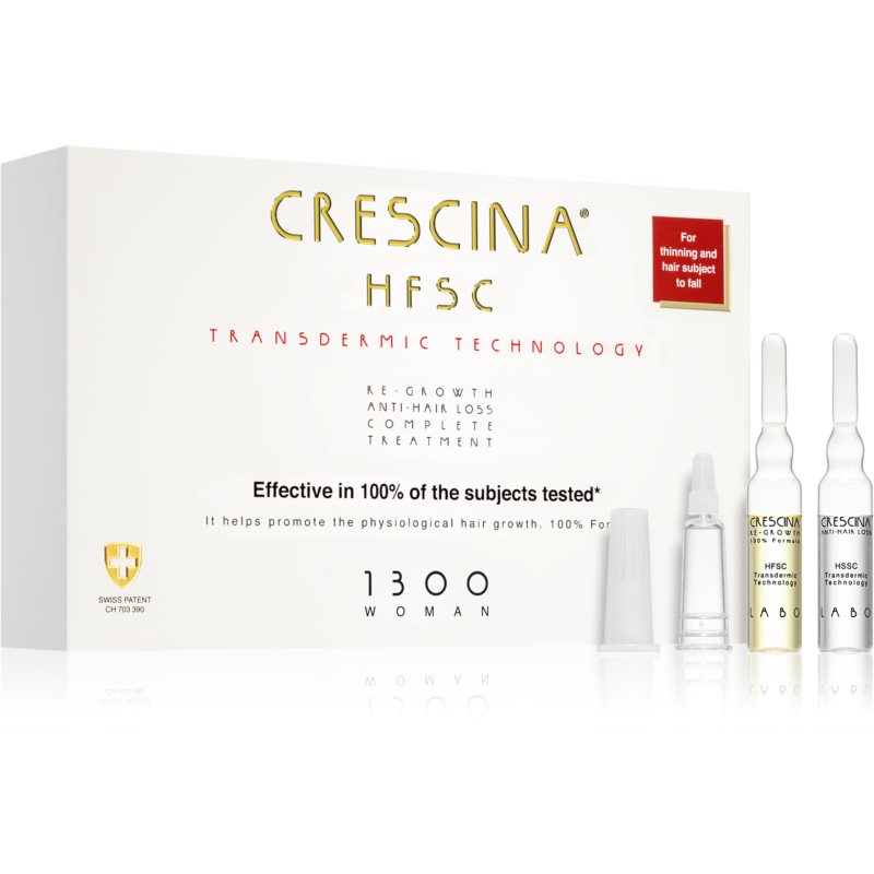 Crescina Transdermic 1300 Re-Growth and Anti-Hair Loss starostlivosť pre podporu rastu a proti vypadávaniu vlasov pre ženy 20x3,5 ml