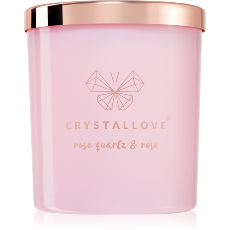 Crystallove Crystalized Scented Candle Rose Quartz  Rose vonná sviečka 220 g