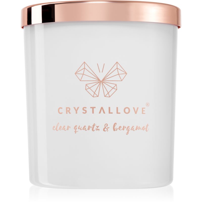 Crystallove Crystalized Scented Candle Clear Quartz  Bergamot vonná sviečka 220 g