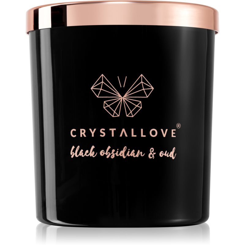 Crystallove Crystalized Scented Candle Black Obsidian  Oud vonná sviečka 220 g