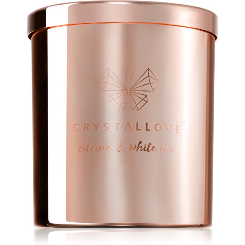 Crystallove Golden Scented Candle Citrine  White Tea vonná sviečka 220 g