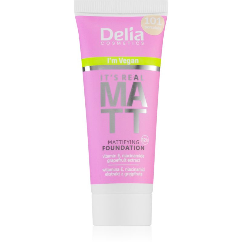 Delia Cosmetics Its Real Matt zmatňujúci make-up odtieň 101 porcelain 30 ml