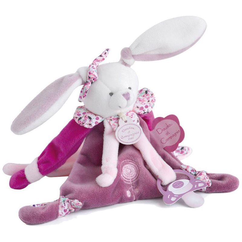 Doudou Gift Set Bunny with Soother Clip plyšová hračka so sponou 1 ks