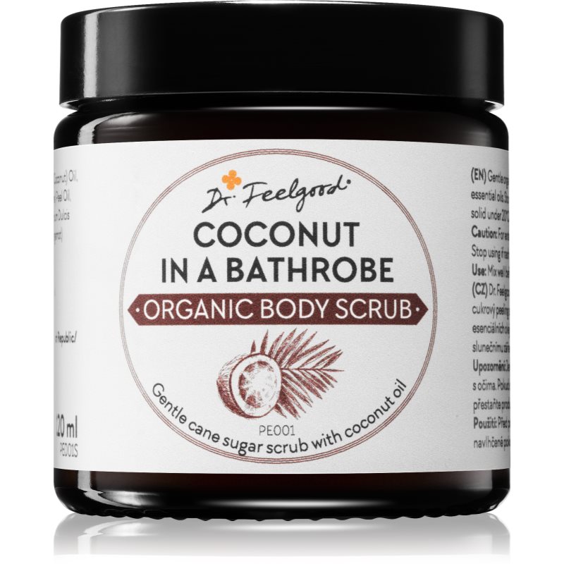 Dr. Feelgood Organic Coconut in a Bathrobe cukrový peeling s kokosovým olejom 120 ml