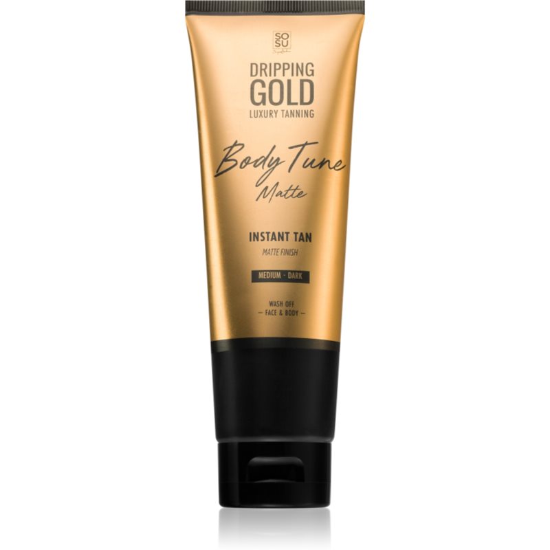 Dripping Gold Luxury Tanning Body Tune samoopaľovací krém na tvár a telo s okamžitým účinkom Medium-Dark 125 ml