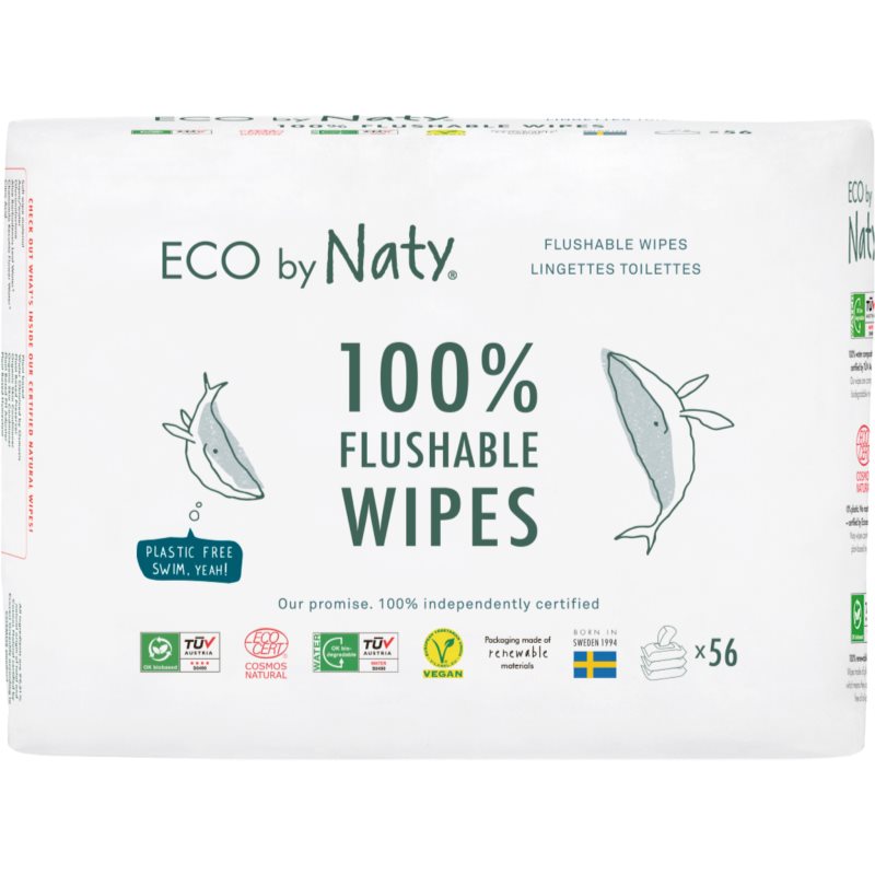 ECO by Naty Unscented 100  percent Compostable Wipes vlhčené obrúsky pre deti 3x56 ks