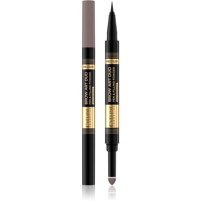 Eveline Cosmetics Brow Art Duo obojstranná ceruzka na obočie odtieň Medium 8 g