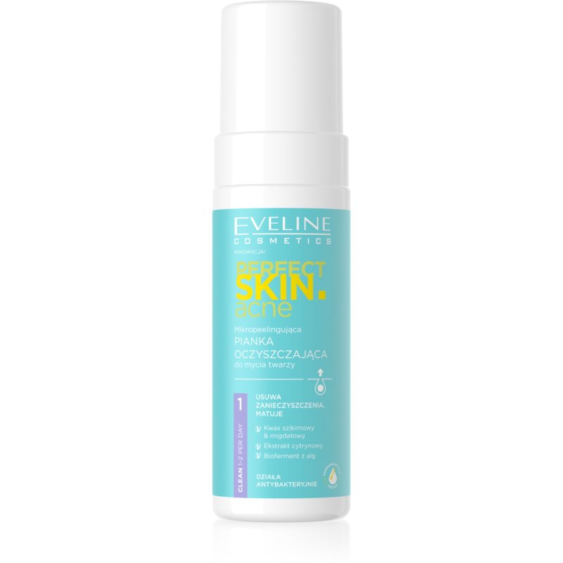 Eveline Cosmetics Perfect Skin .acne hĺbkovo čistiaca pena pre problematickú pleť, akné 150 ml
