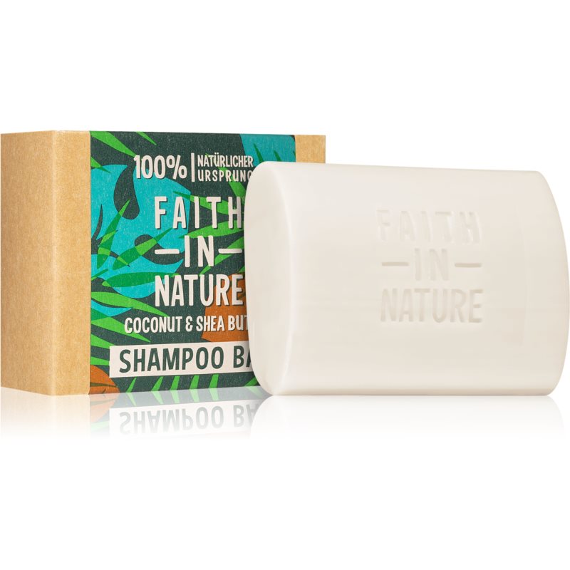 Faith In Nature Coconut  Shea Butter organický tuhý šampón dodávajúci hydratáciu a lesk 85 g