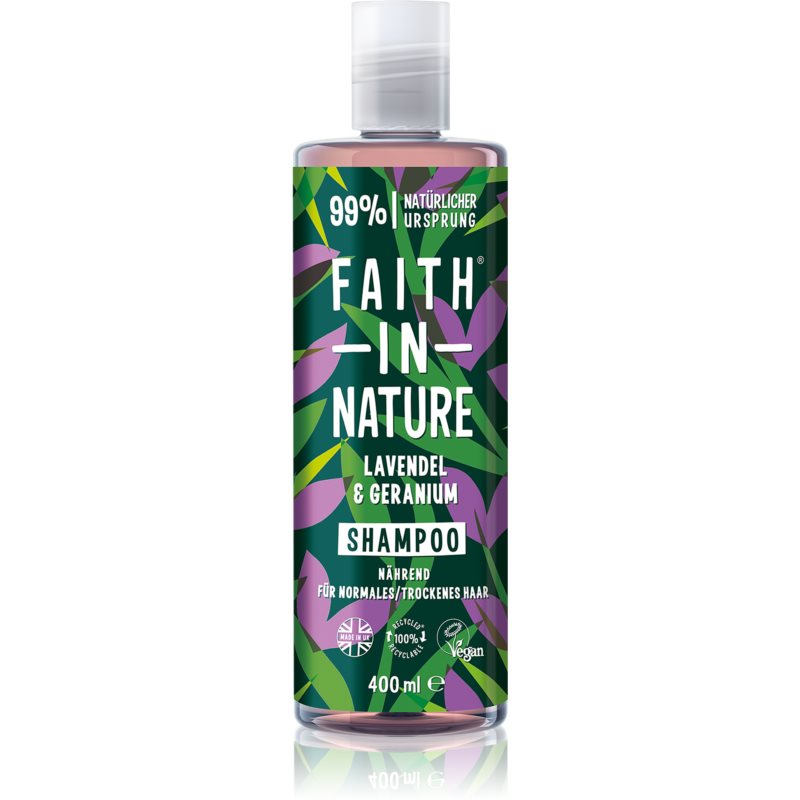 Faith In Nature Lavender  Geranium prírodný šampón pre normálne až suché vlasy 400 ml