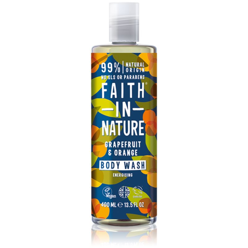 Faith In Nature Grapefruit  Orange energizujúci sprchový gél 400 ml