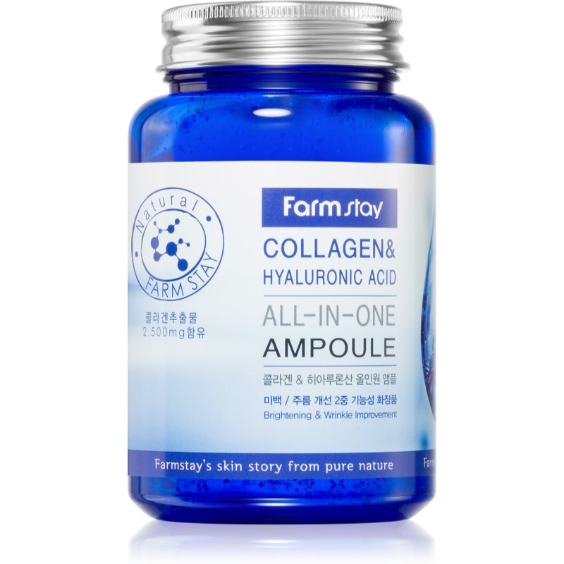 Farmstay Collagen  Hyaluronic Acid All-In-One Ampoule oživujúce pleťové sérum 250 ml