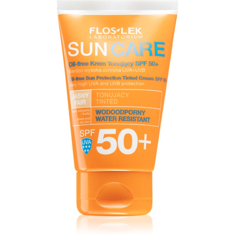FlosLek Laboratorium Sun Care Derma tónovací ochranný krém pre mastnú a zmiešanú pleť SPF 50 50 ml