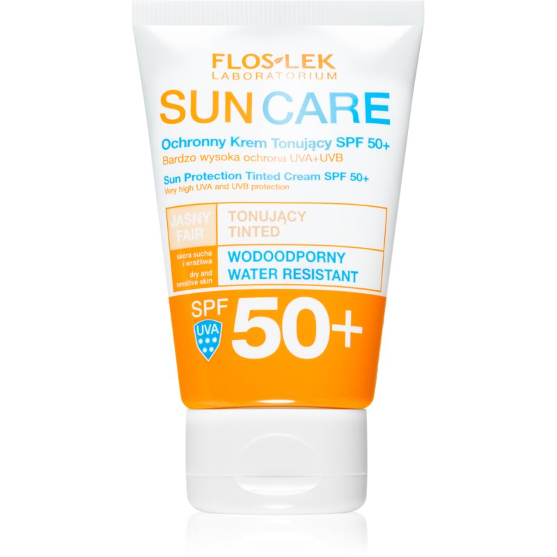 FlosLek Laboratorium Sun Care Derma tónovací krém pre suchú až citlivú pleť SPF 50 50 ml