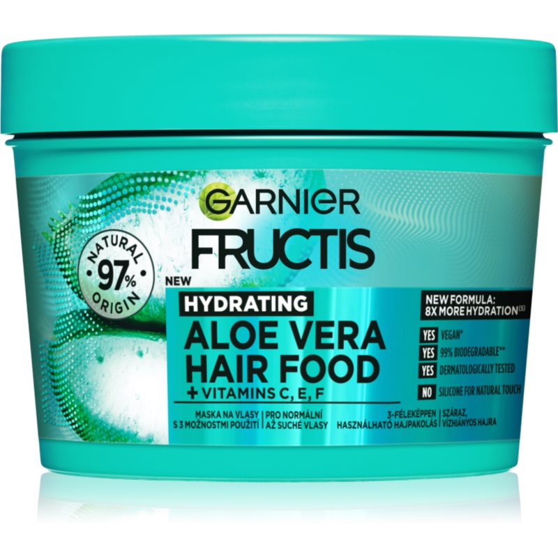 Garnier Fructis Aloe Vera Hair Food hydratačná maska pre normálne až suché vlasy 400 ml