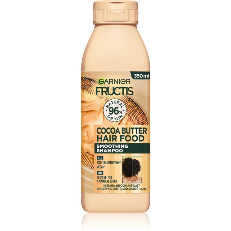 Garnier Fructis Cocoa Butter Hair Food vyhladzujúci šampón pre nepoddajné vlasy 350 ml