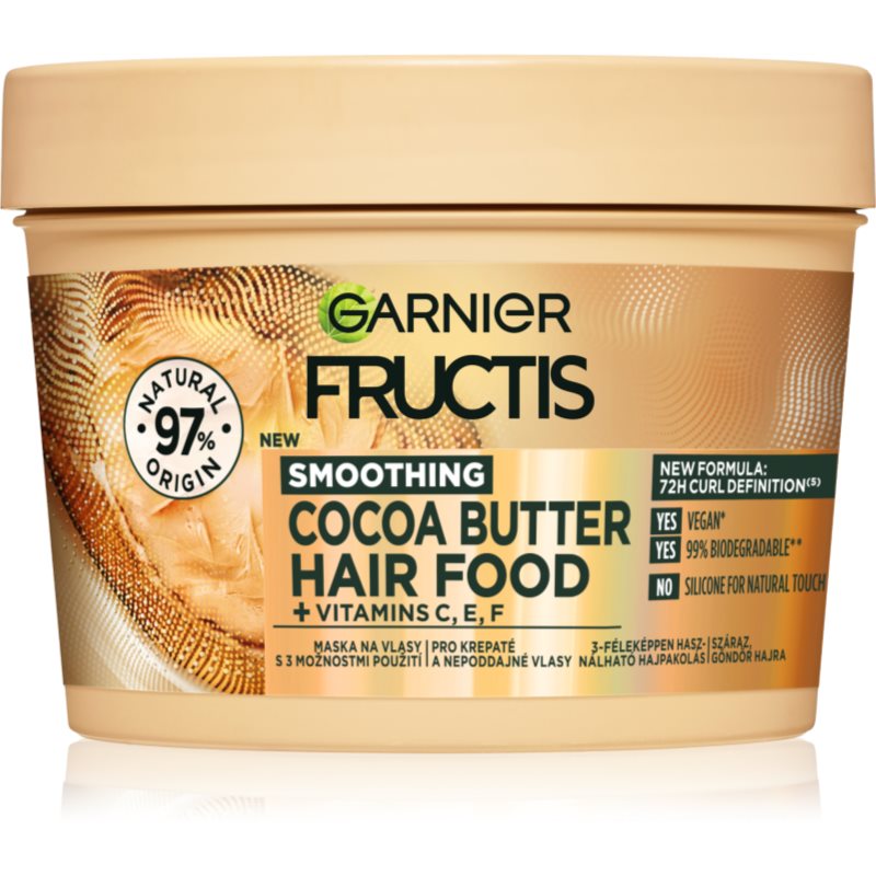 Garnier Fructis Cocoa Butter Hair Food vyživujúca maska na vlasy s kakaovým maslom 390 ml