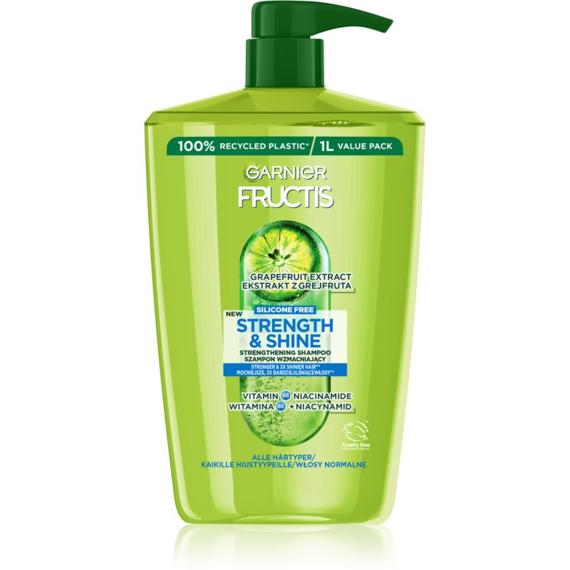 Garnier Fructis Strength  Shine posilňujúci šampón pre všetky typy vlasov 1000 ml