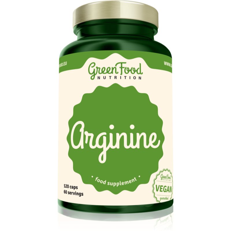 GreenFood Nutrition Arginine regenerácia a rast svalov 120 cps