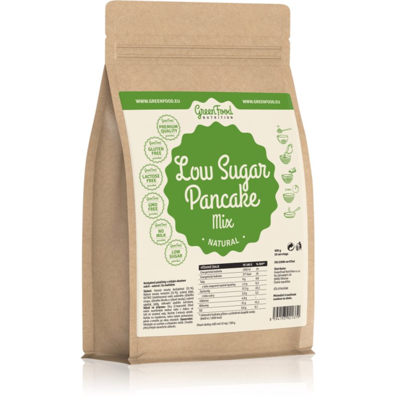GreenFood Nutrition Low Sugar Pancake Mix zmes na prípravu palaciniek príchuť Natural 500 g