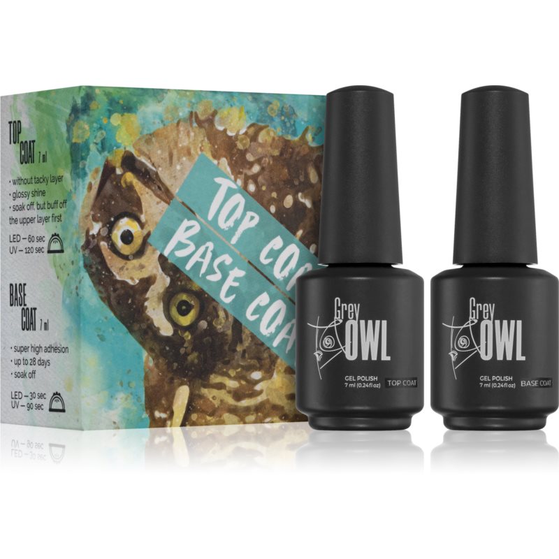 Grey Owl GO Top  Base podkladový a vrchný lak na nechty (s použitím UVLED lampy)