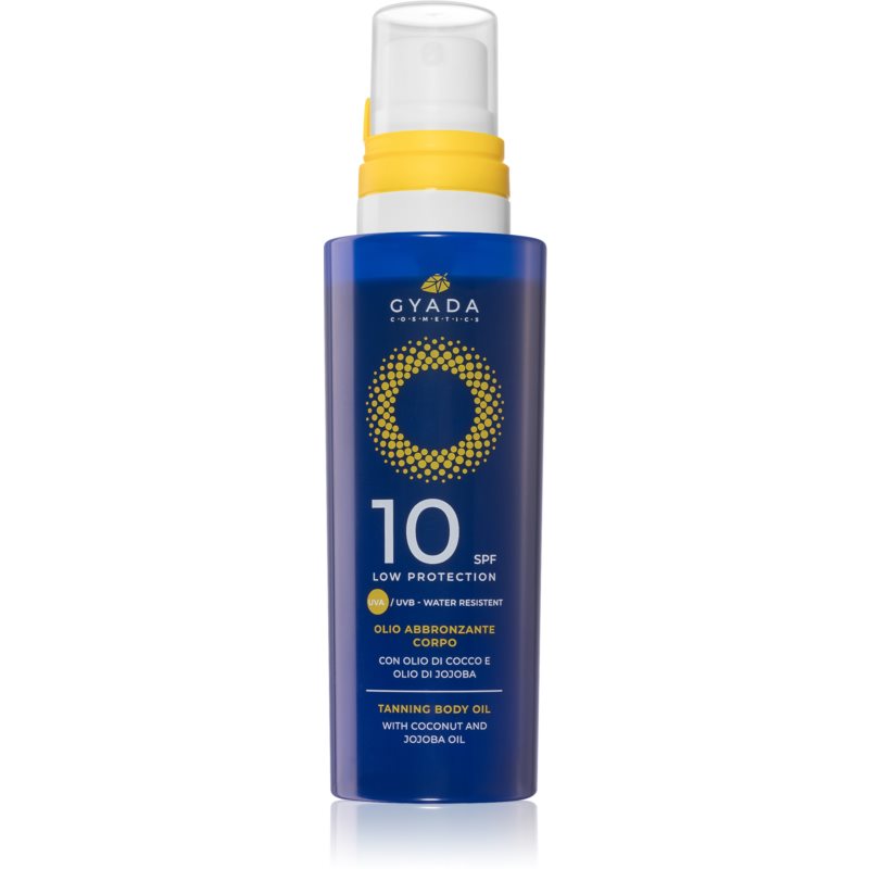 Gyada Cosmetics Solar Low Protection ošetrujúci a opaľovací olej na telo SPF 10 150 ml