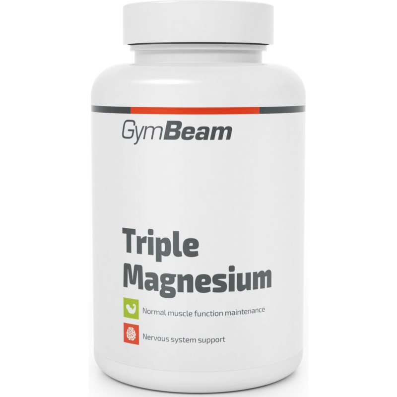 GymBeam Triple Magnesium kapsuly na podporu normálnej činnosti nervovej sústavy, svalov, zubov a zníženie únavy 90 cps
