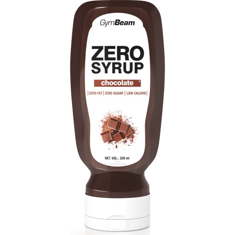 GymBeam Zero Syrup polevový sirup bez kalórií príchuť Chocolate 320 ml