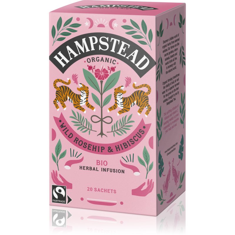 Hampstead Tea London Wild Rosehip  Hibiscus BIO porciovaný čaj 20 ks