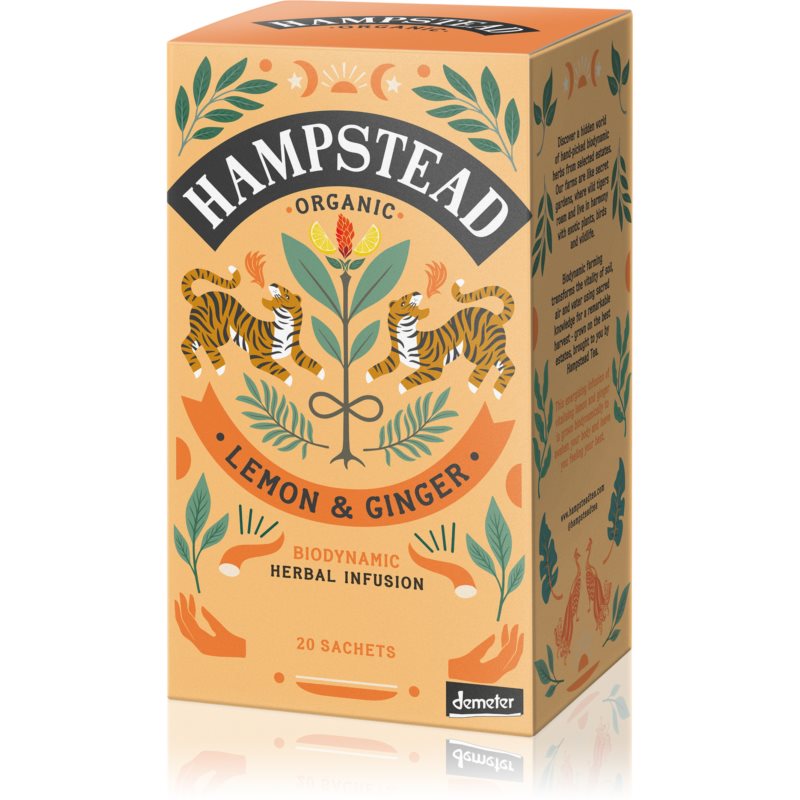 Hampstead Tea London Lemon  Ginger BIO porciovaný čaj 20 ks