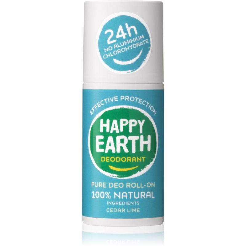 Happy Earth 100 percent Natural Deodorant Roll-On Cedar Lime dezodorant roll-on 75 ml