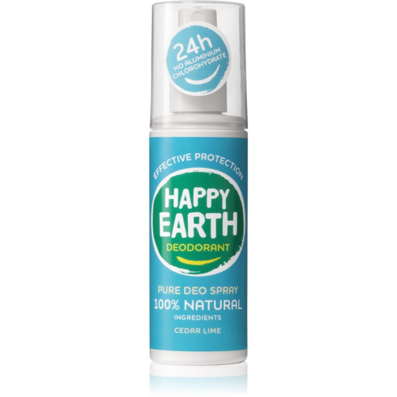 Happy Earth 100 percent Natural Deodorant Spray Cedar Lime dezodorant 100 ml