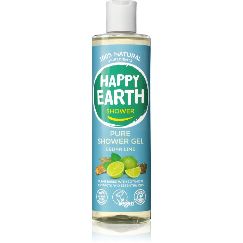 Happy Earth 100 percent Natural Shower Gel Cedar Lime sprchový gél 300 ml