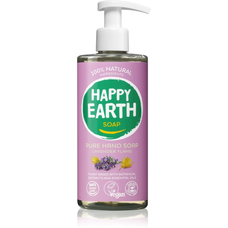 Happy Earth 100 percent Natural Hand Soap Lavender Ylang tekuté mydlo na ruky 300 ml