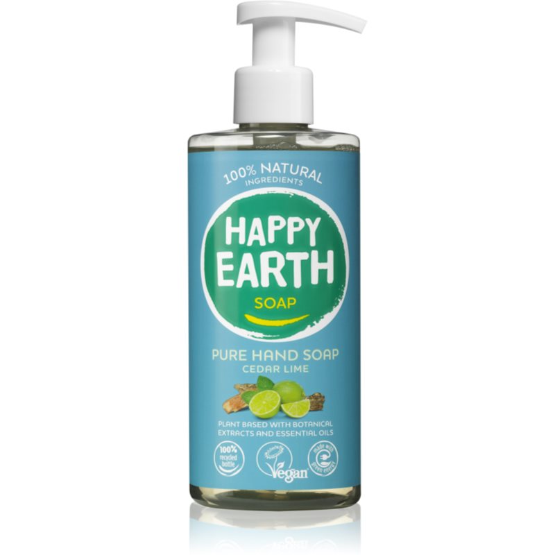 Happy Earth 100 percent Natural Hand Soap Cedar Lime tekuté mydlo na ruky 300 ml