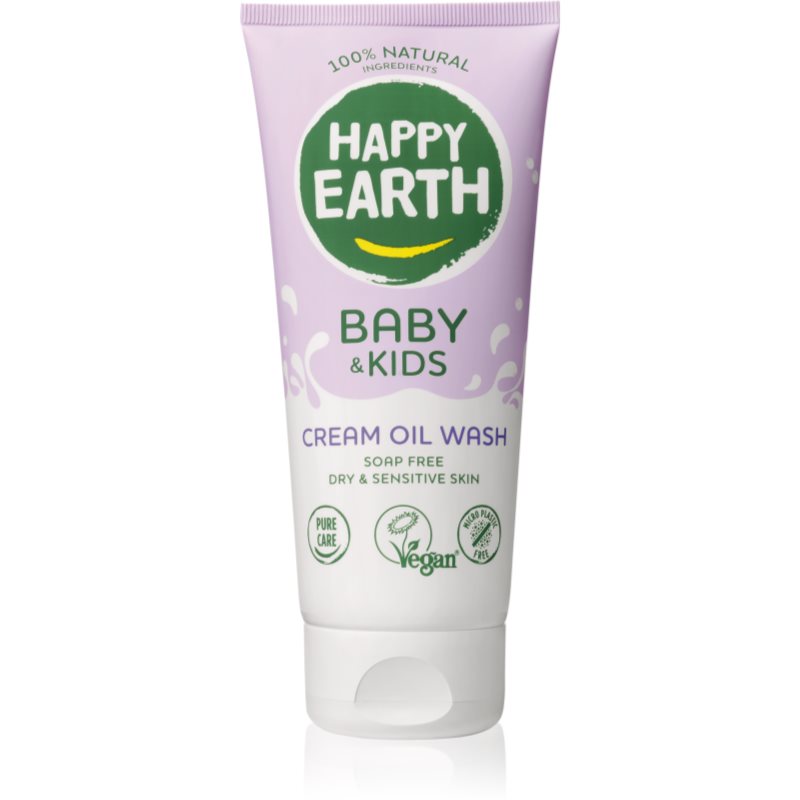 Happy Earth 100 percent Natural Cream Oil Wash for Baby  Kids umývací olej pre suchú a citlivú pokožku 200 ml