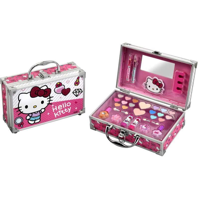 Hello Kitty Make-up Aluminum Set kozmetický kufrík (so zrkadielkom) pre deti
