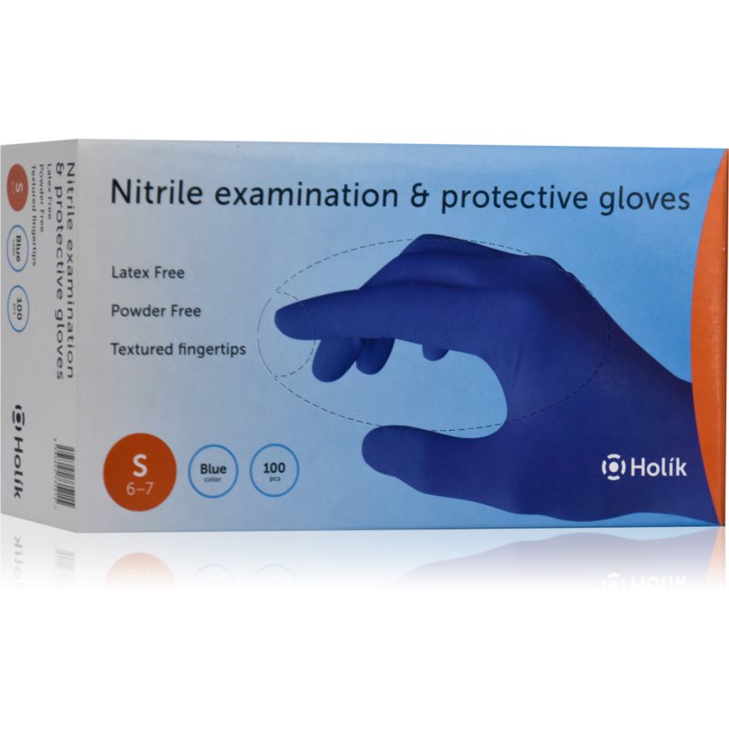 Holík Nitril Blue nitrilové nepudrované rukavice veľkosť S 2x50 ks