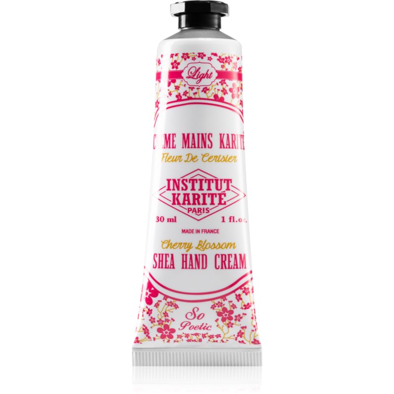 Institut Karité Paris Cherry Blossom So Poetic ľahký krém na ruky s bambuckým maslom tube  box 30 ml