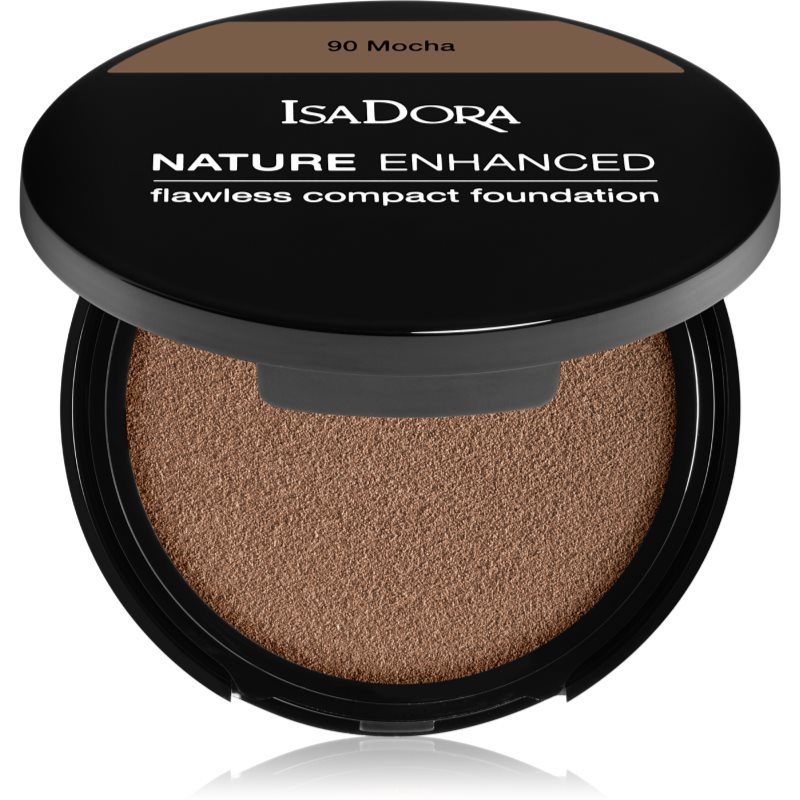 IsaDora Nature Enhanced Flawless Compact Foundation krémový kompaktný make-up odtieň 90 Mocha 10 g