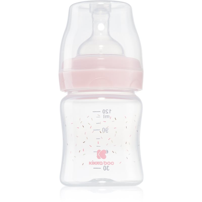Kikkaboo Hippo Dreams dojčenská fľaša 0 m Pink 120 ml