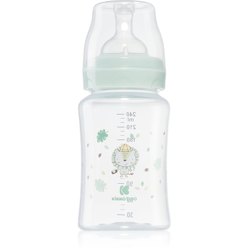 Kikkaboo Jungle King dojčenská fľaša 3 m Mint 240 ml