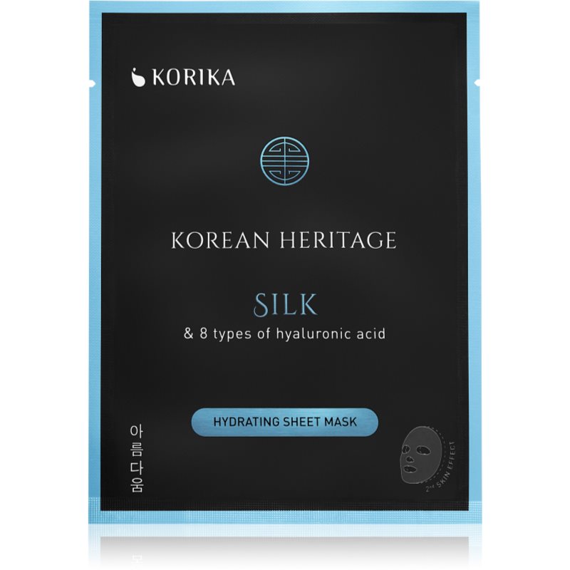KORIKA Korean Heritage Silk  8 Types of Hyaluronic Acid Hydrating Sheet Mask hydratačná plátienková maska Silk Hydrating sheet mask