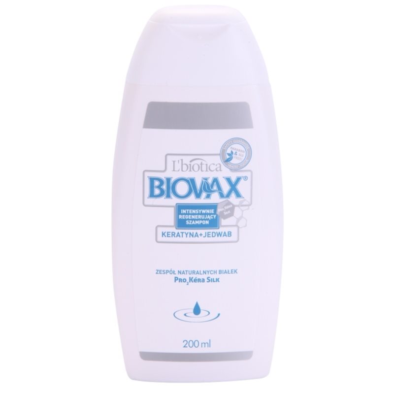L’biotica Biovax Keratin  Silk posilňujúci šampón s keratínovým komplexom 200 ml