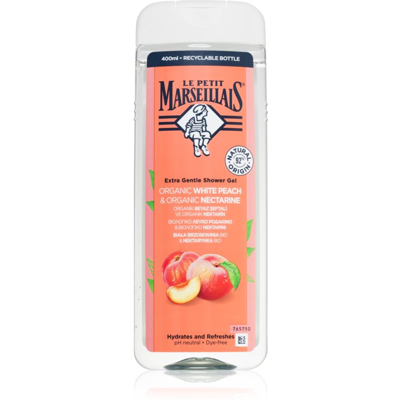 Le Petit Marseillais White Peach  Nectarine Bio jemný sprchový gel 400 ml
