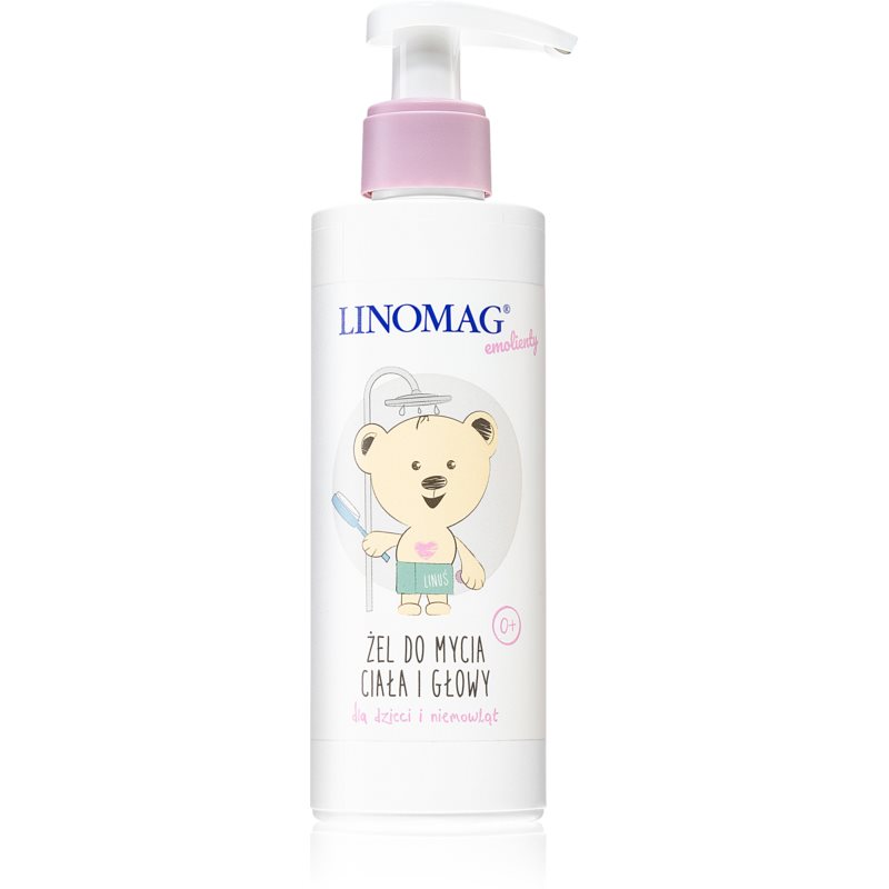 Linomag Emolienty Shampoo  Shower Gel sprchový gél a šampón 2 v 1 pre deti od narodenia 200 ml