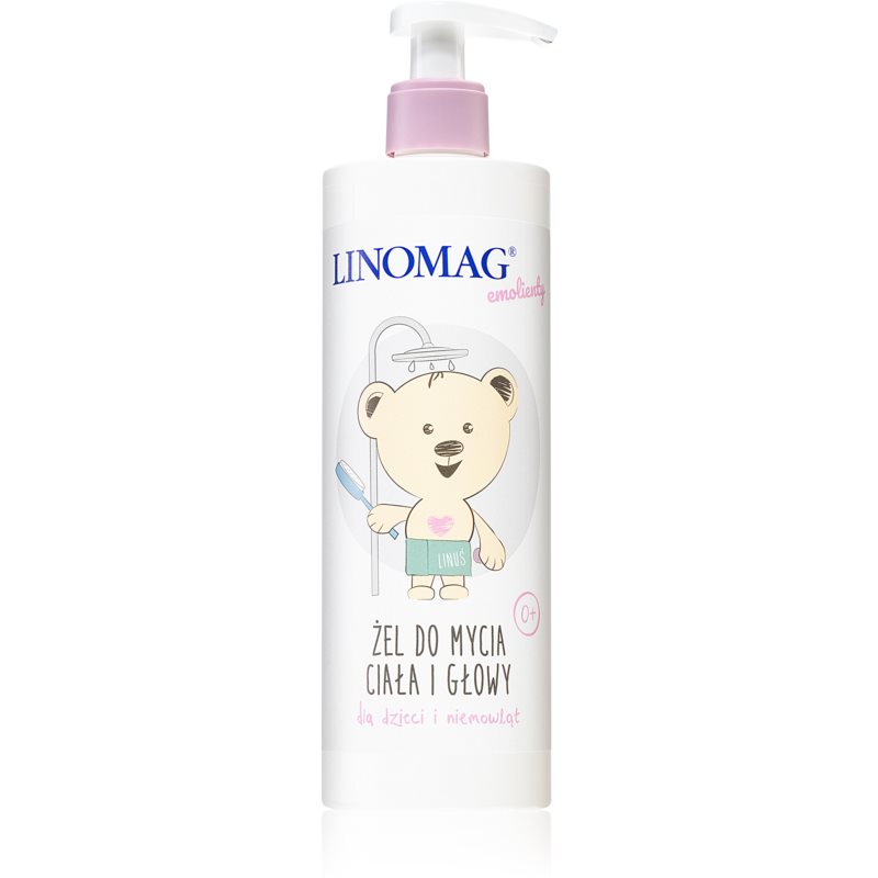 Linomag Emolienty Shampoo  Shower Gel sprchový gél a šampón 2 v 1 pre deti od narodenia 400 ml